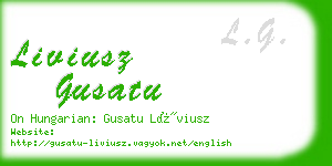 liviusz gusatu business card